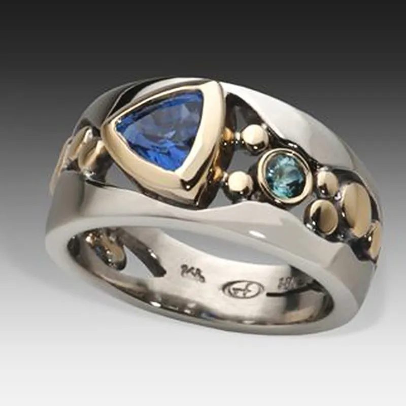 Seraphine | Vintage blue crystal ring in silver