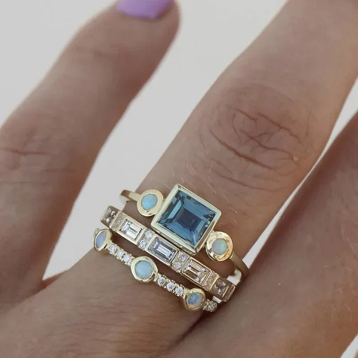 Ophelia | Vintage blue zirconium rings