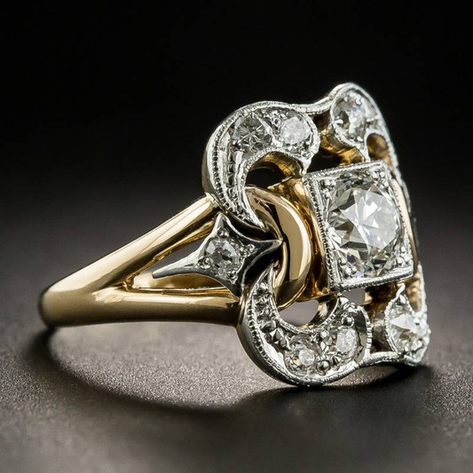 Lumina | Vintage gold ring with zirconium