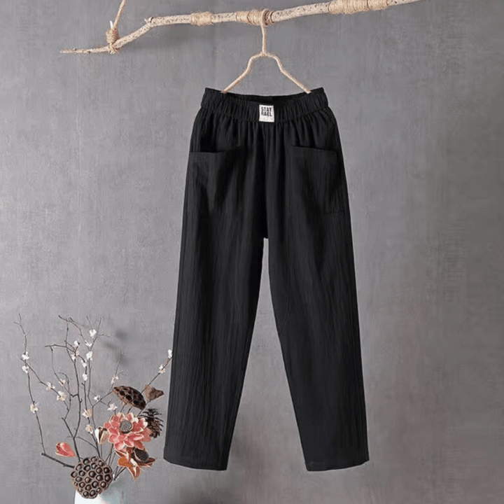 Maria - Linen pants with an elastic waistband