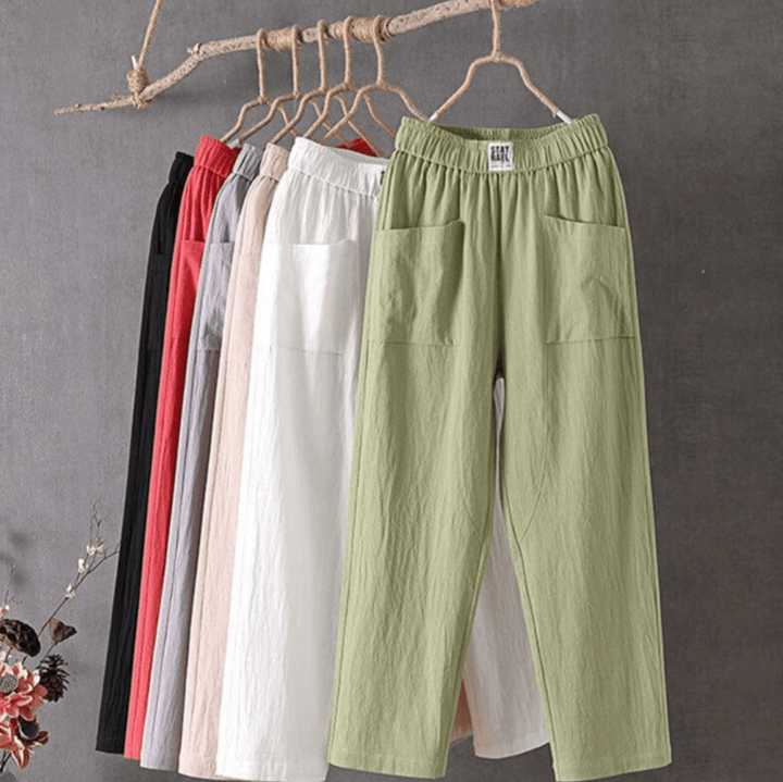 Maria - Linen pants with an elastic waistband