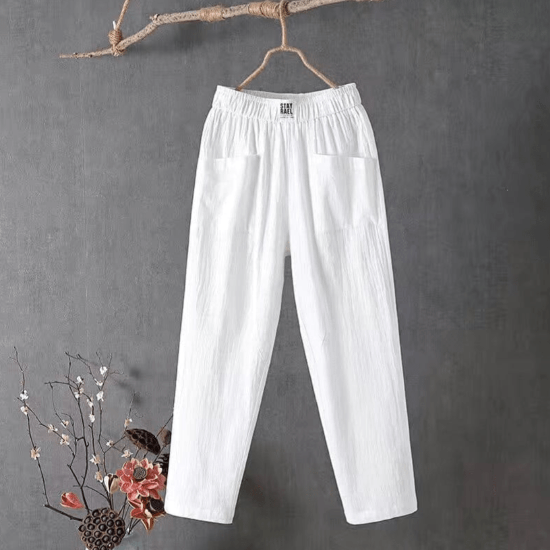 Maria - Linen pants with an elastic waistband