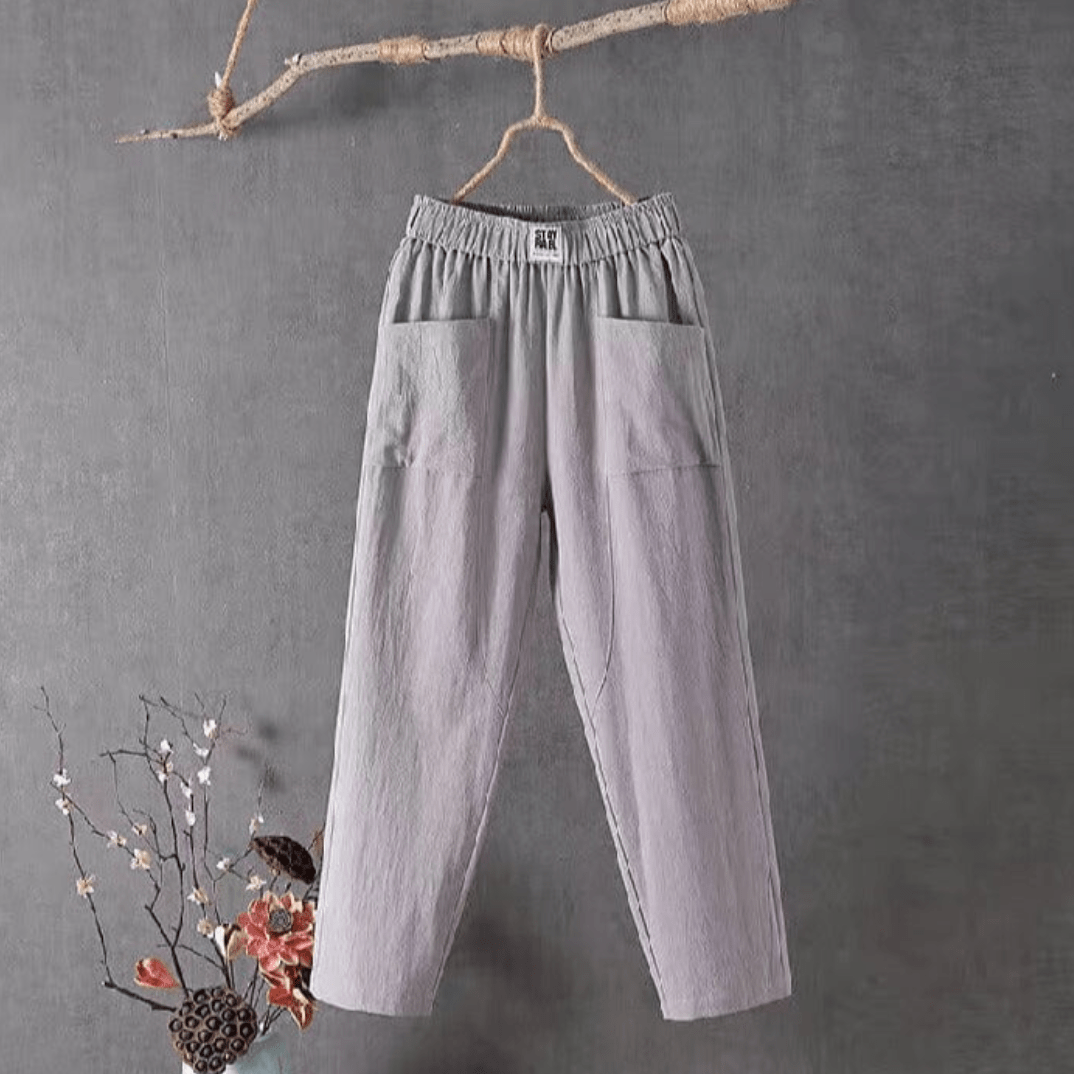 Maria - Linen pants with an elastic waistband