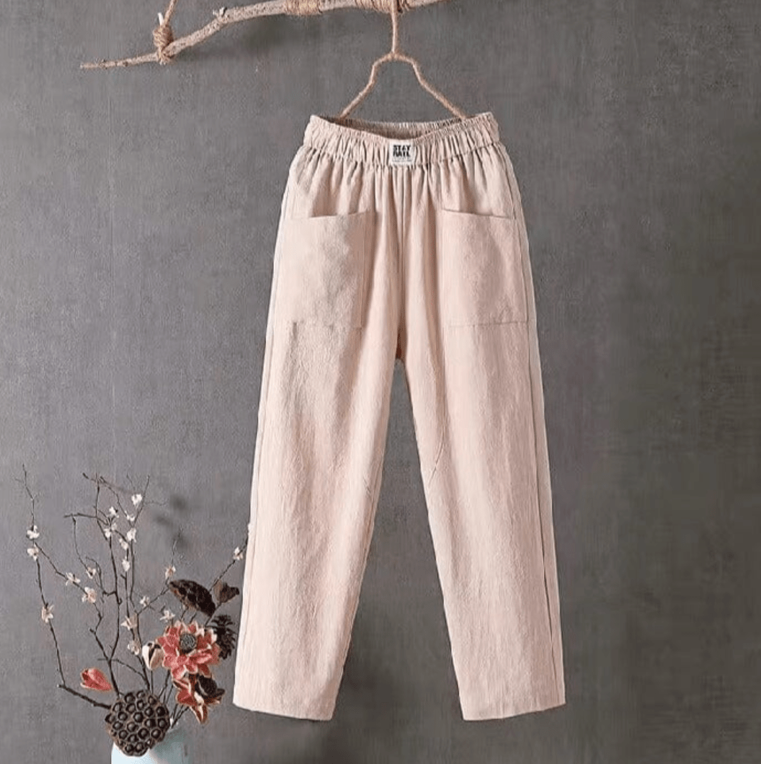 Maria - Linen pants with an elastic waistband