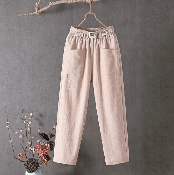 Maria - Linen pants with an elastic waistband