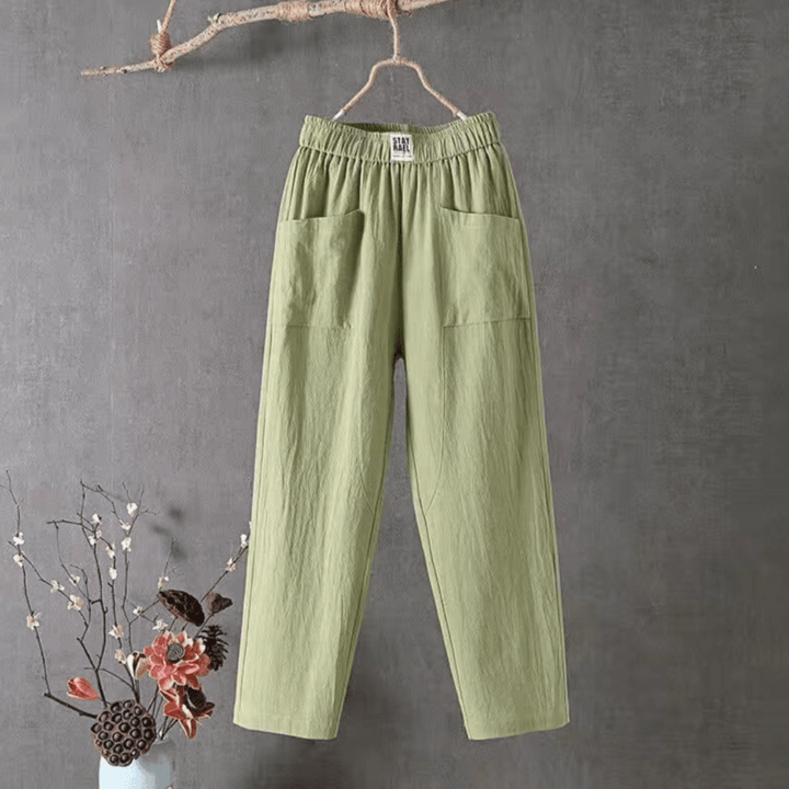 Maria - Linen pants with an elastic waistband