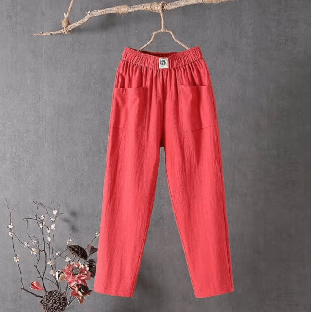 Maria - Linen pants with an elastic waistband