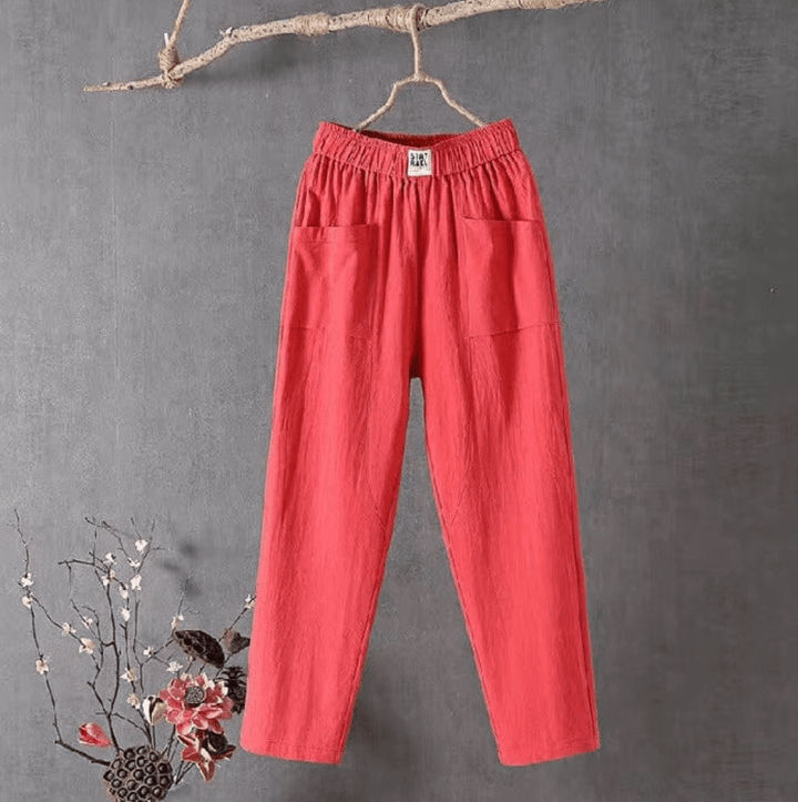 Maria - Linen pants with an elastic waistband